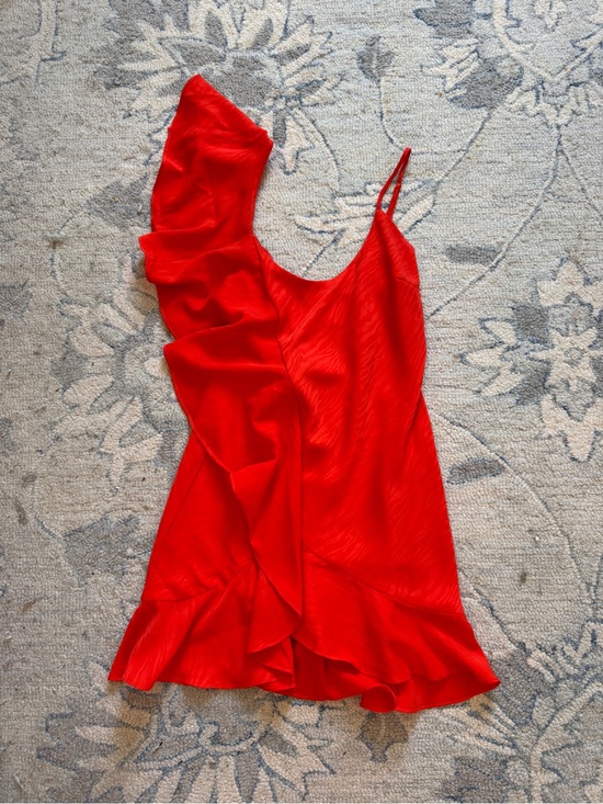 House of Harlow 1960 Dresses & Skirts - House of Harlow 1960 Red Ruffle One-Shoulder Dress
